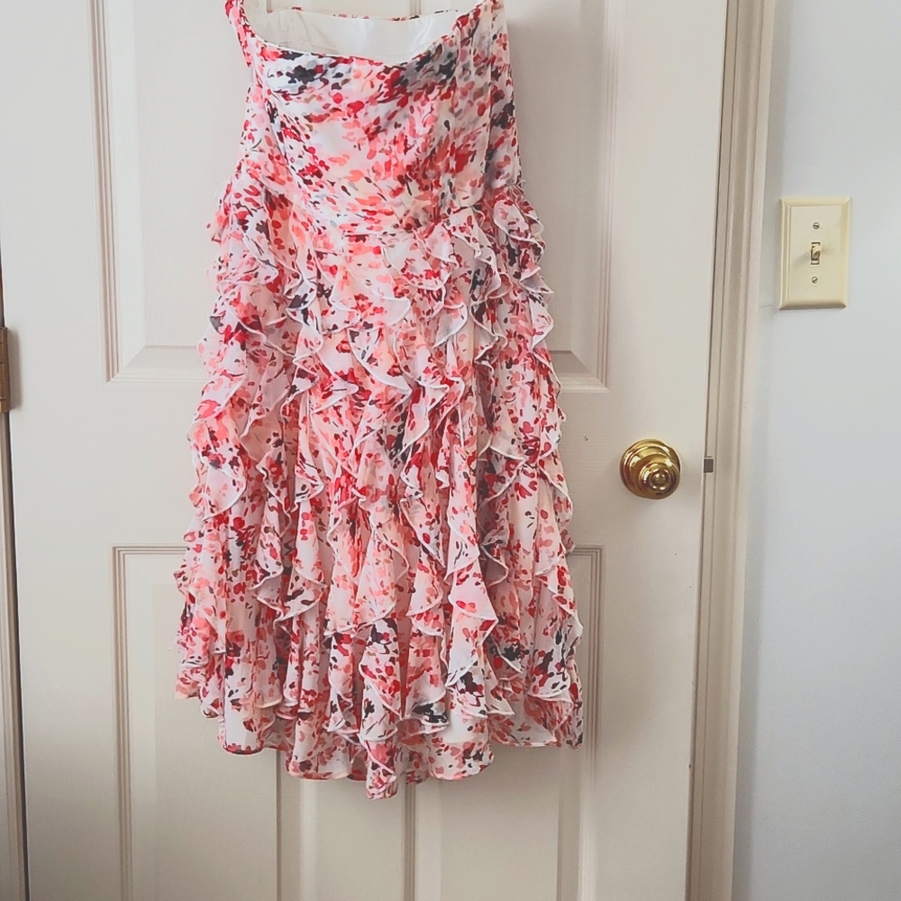 White House/Black Market Dress.  Size 6. Pink, white, black beautiful print.